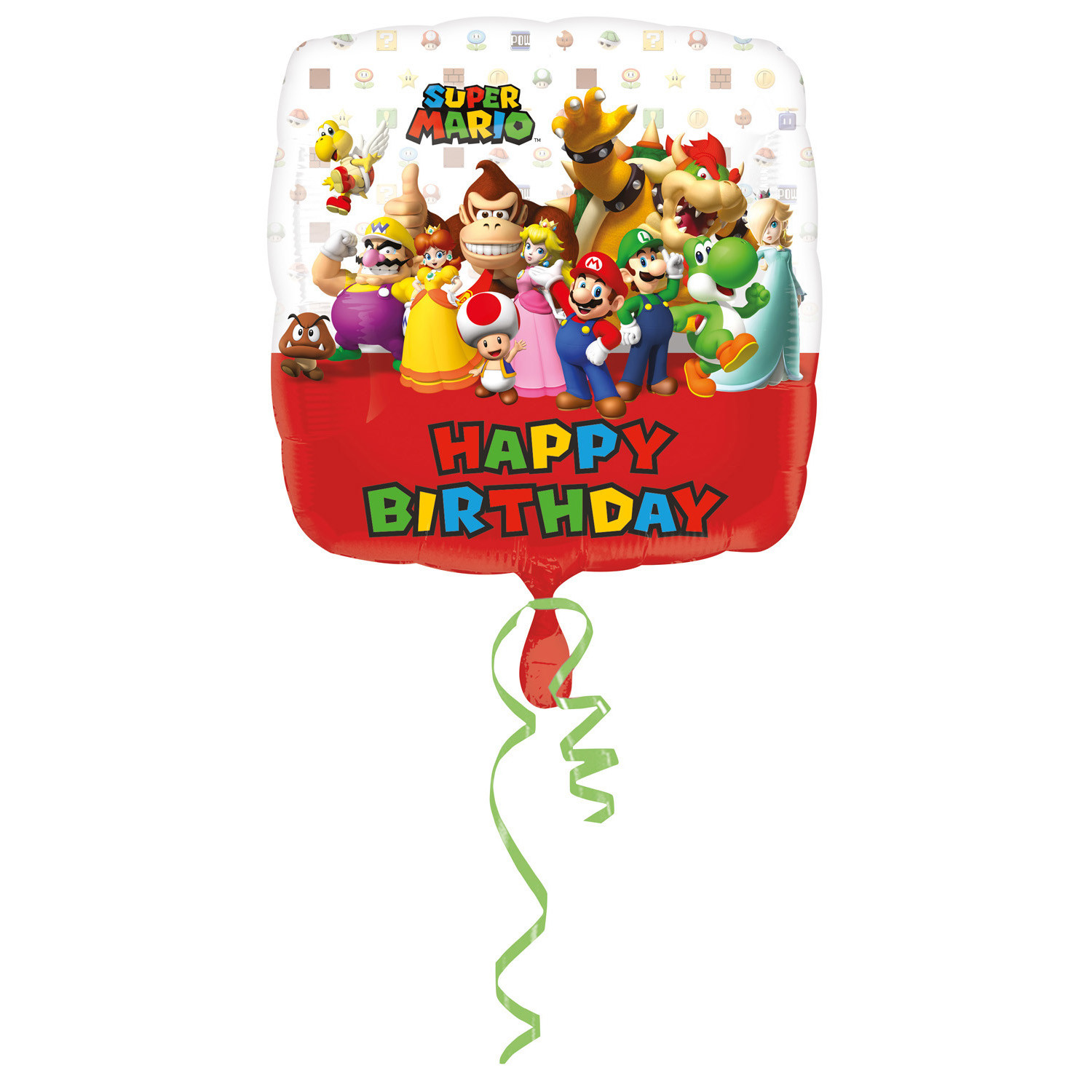Balon foliowy "Super Mario Brothers" Happy Birthday / 43 cm