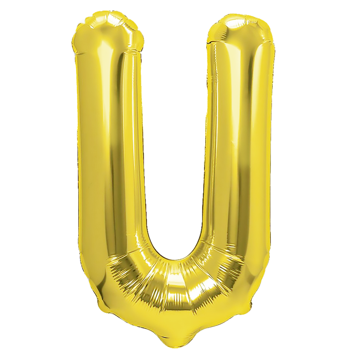 Balon foliowy złota litera U / 40 cm