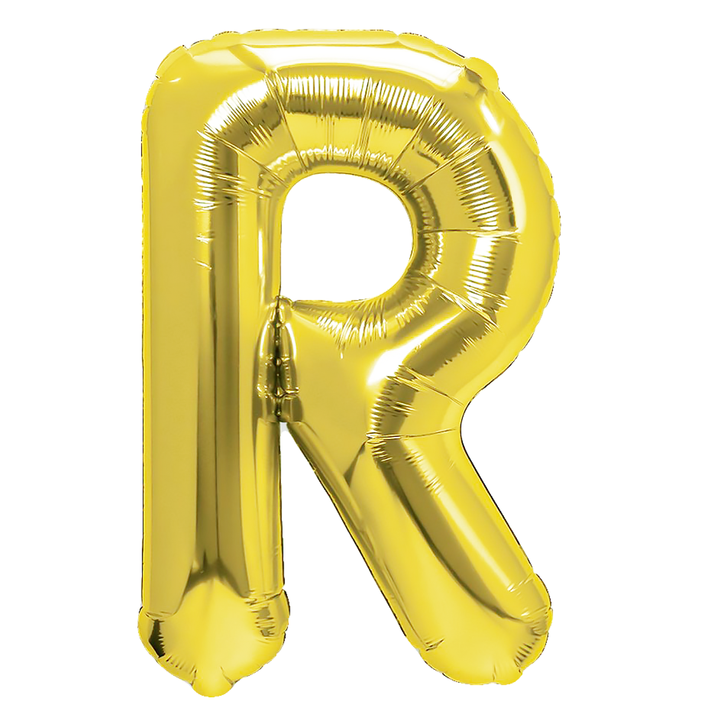 Balon foliowy złota litera R / 40 cm