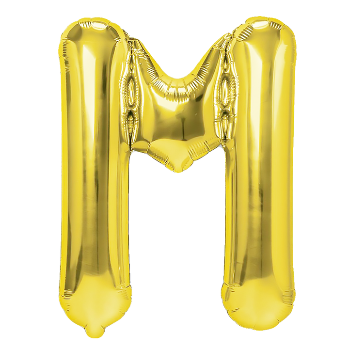 Balon foliowy złota litera M / 40 cm