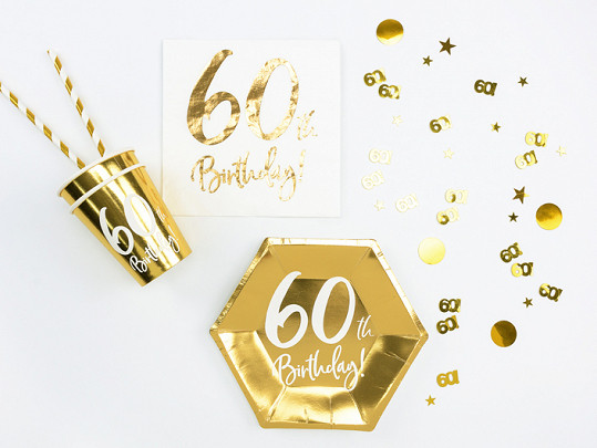 Złote konfetti na 60 urodziny