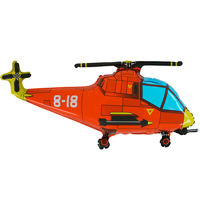 Balon foliowy 21" "Helikopter" czerwony (niezapakowany)