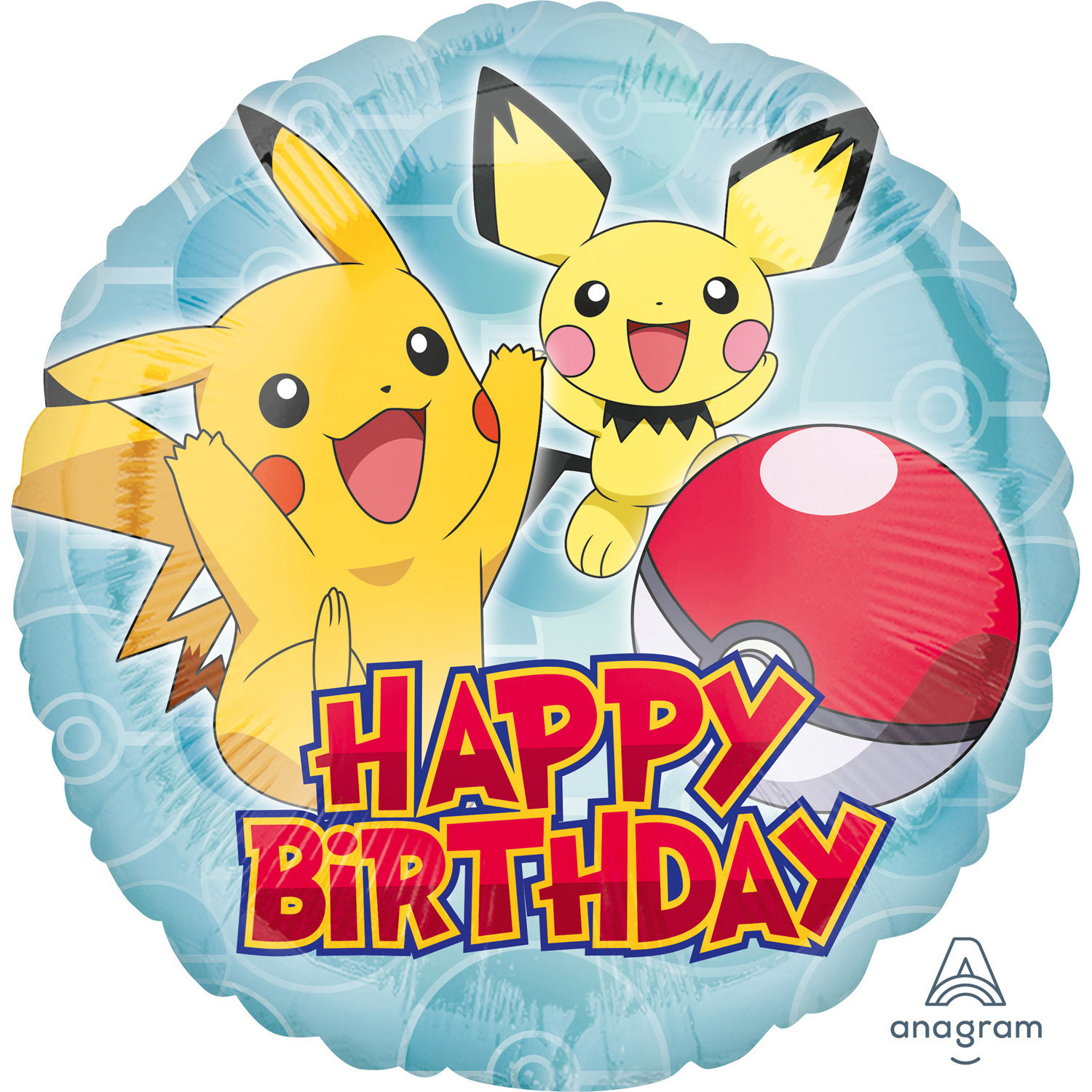 Balon foliowy Pokemony "Happy Birthday"