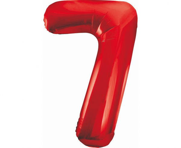 Balon foliowy cyfra 7, czerwona / 85 cm