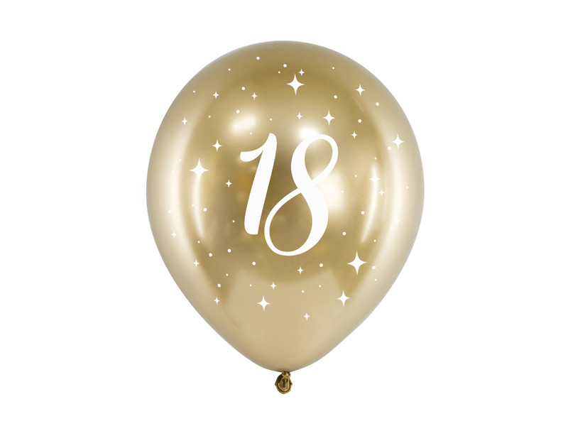Balony Glossy z nadrukiem na 18 urodziny