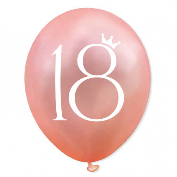 Balony lateksowe na 18 urodziny w kolorze Rose Gold