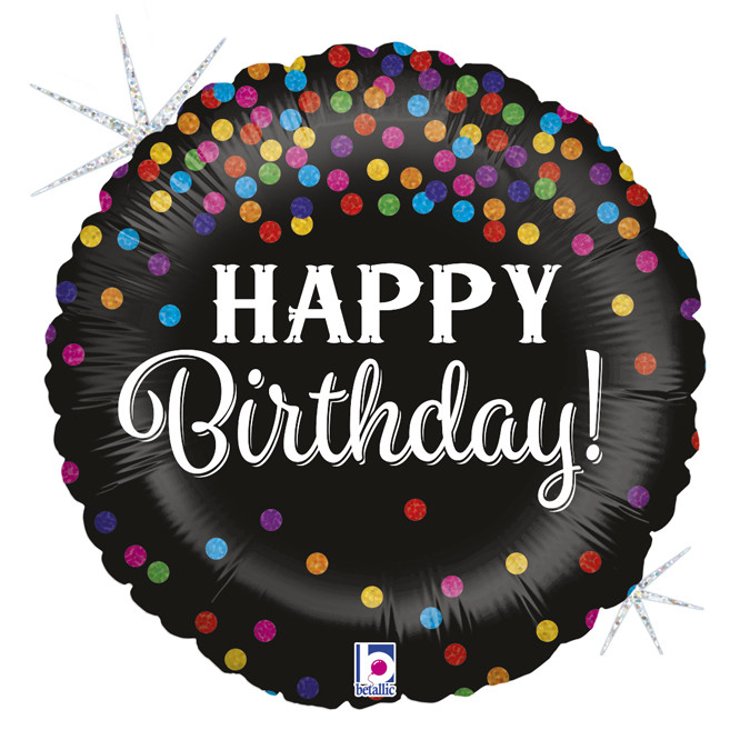 Balon "Happy Birthday Confetti"