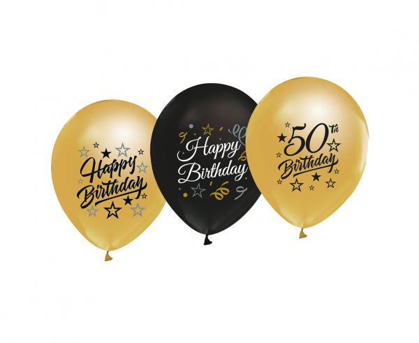 Zestaw balonów lateksowych na 50 urodziny
