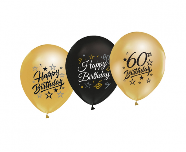 Zestaw balonów lateksowych na 60 urodziny