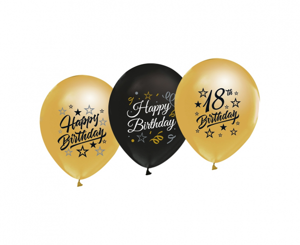 Zestaw balonów lateksowych na 18 urodziny