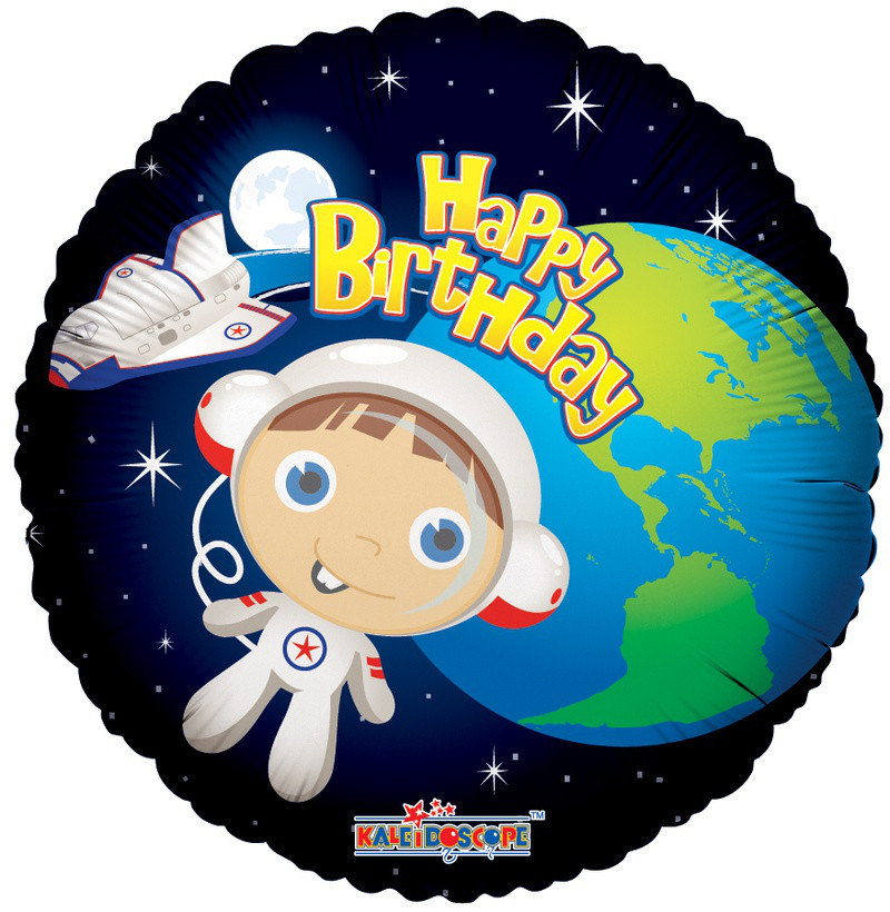 Balon 18" kosmonauta "Happy Birthday" (niezapakowany)