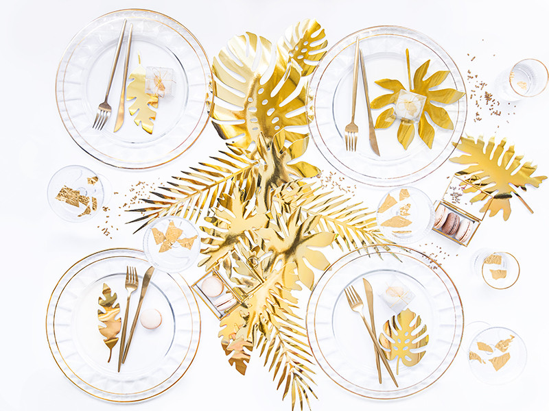 Dekoracyjne złote liście tropilkane