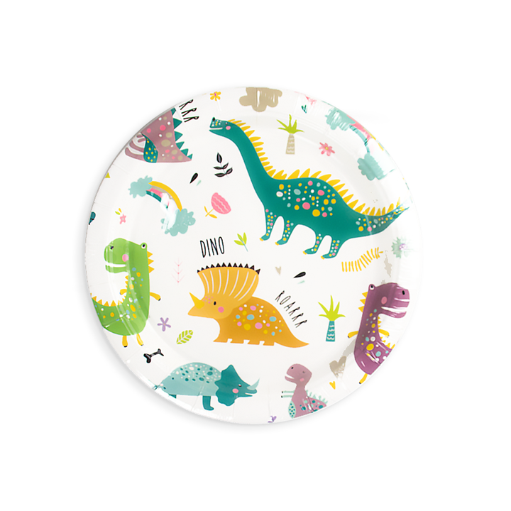 Talerzyki papierowe "Dinozaury" / 18 cm