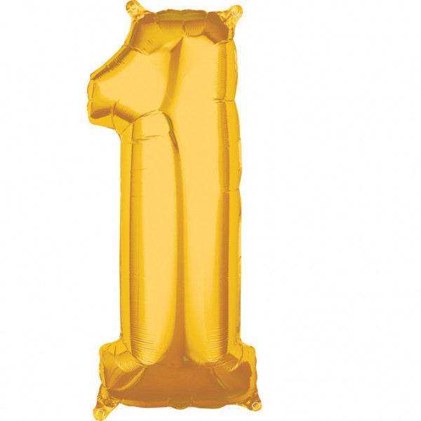Balon foliowy Middle Size złota cyfra "1"