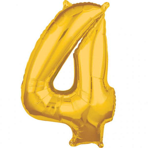 Balon foliowy Middle Size złota cyfra "4"