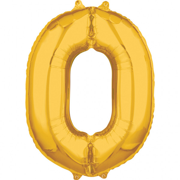 Balon foliowy Middle Size złota cyfra "0"