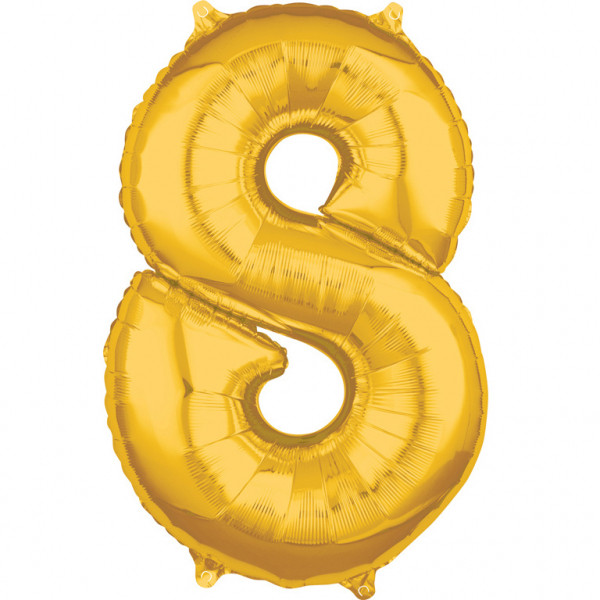 Balon foliowy Middle Size złota cyfra "8"