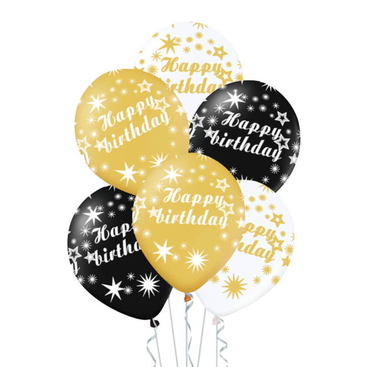 Balony lateksowe 12" "Happy Birthday" / 400828