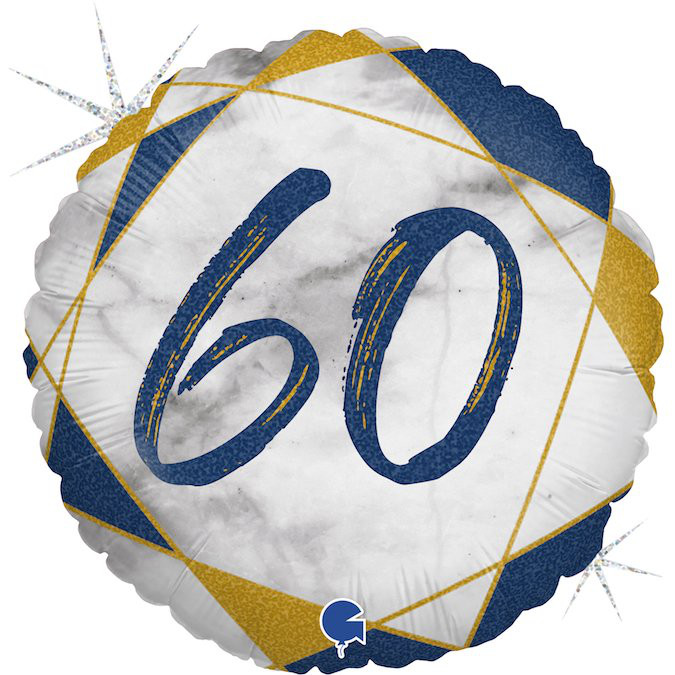 Balon foliowy matowy na "60 urodziny" / 46 cm