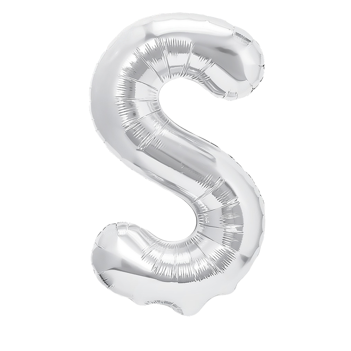 Balon foliowy srebrna litera S / 40 cm
