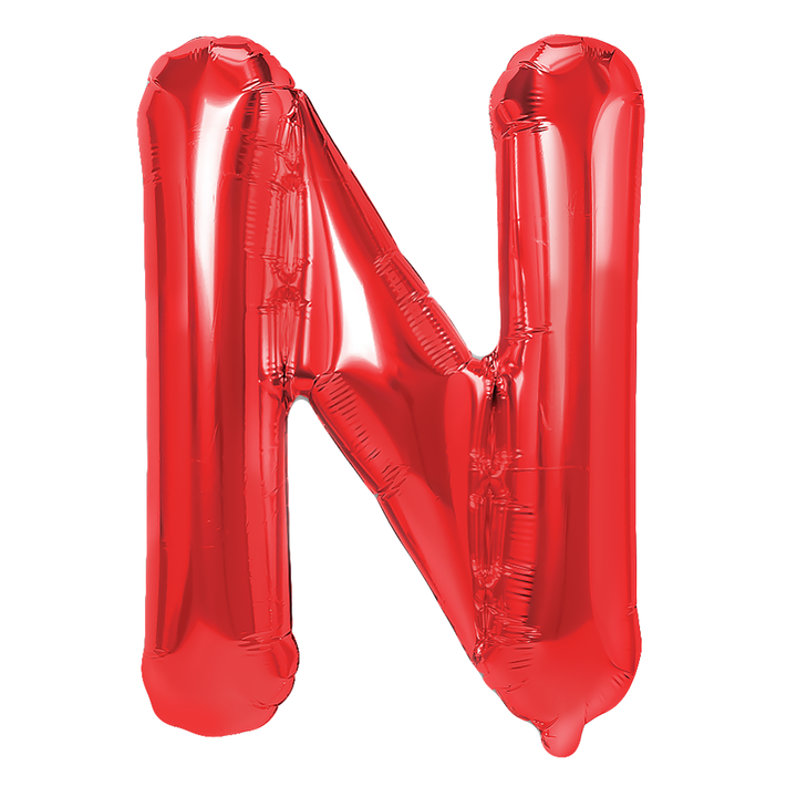 Balon foliowy czerwona litera N / 40 cm
