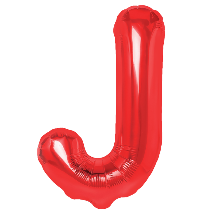 Balon foliowy czerwona litera J / 40 cm