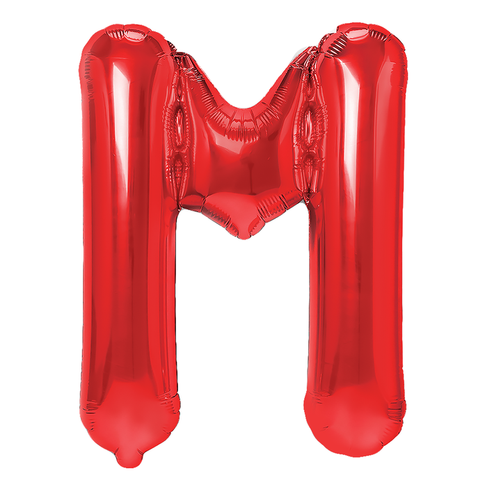 Balon foliowy czerwona litera M / 40 cm
