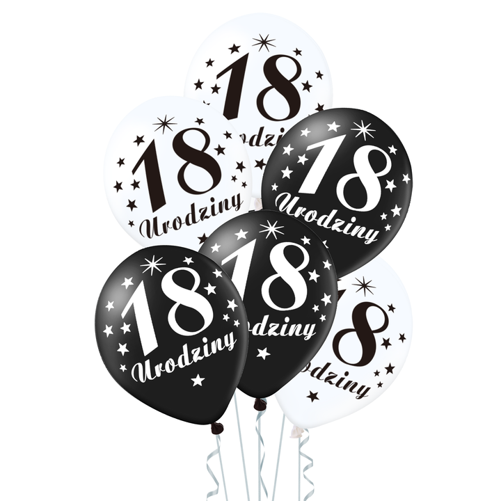 Zestaw balonów lateksowych na 18 urodziny / 400610