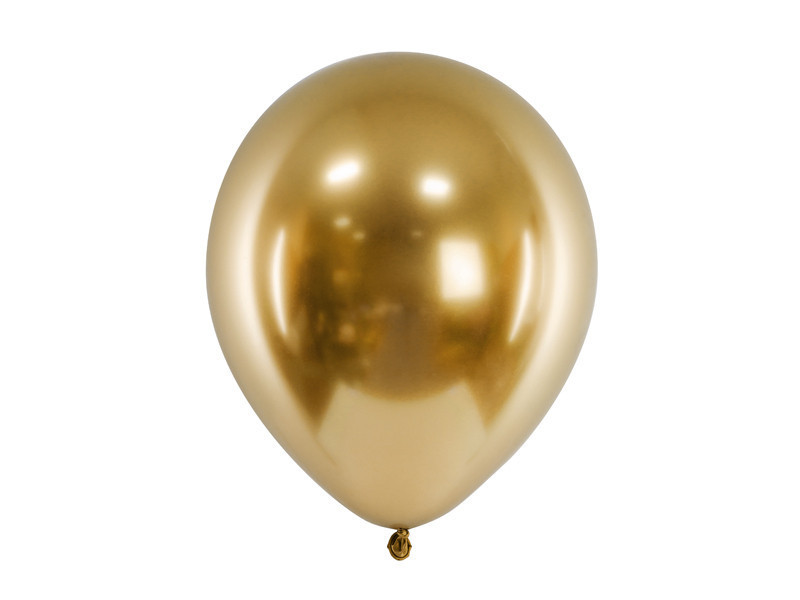 Balony lateksowe Glossy, złote / 27 cm