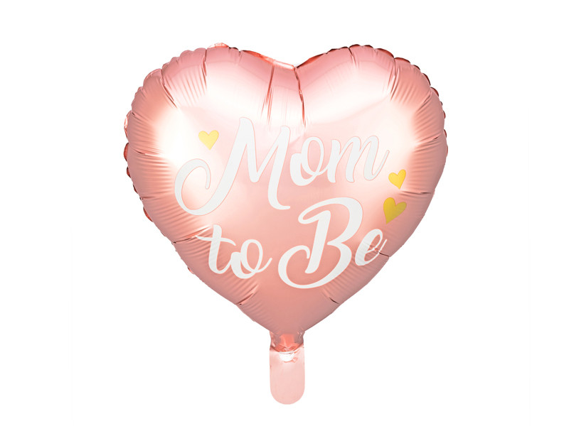 Różowy balon foliowy "Mom to Be" / 35 cm