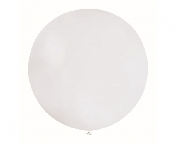 Balon lateksowy kula - pastelowy  biały / średnica 0,80 m