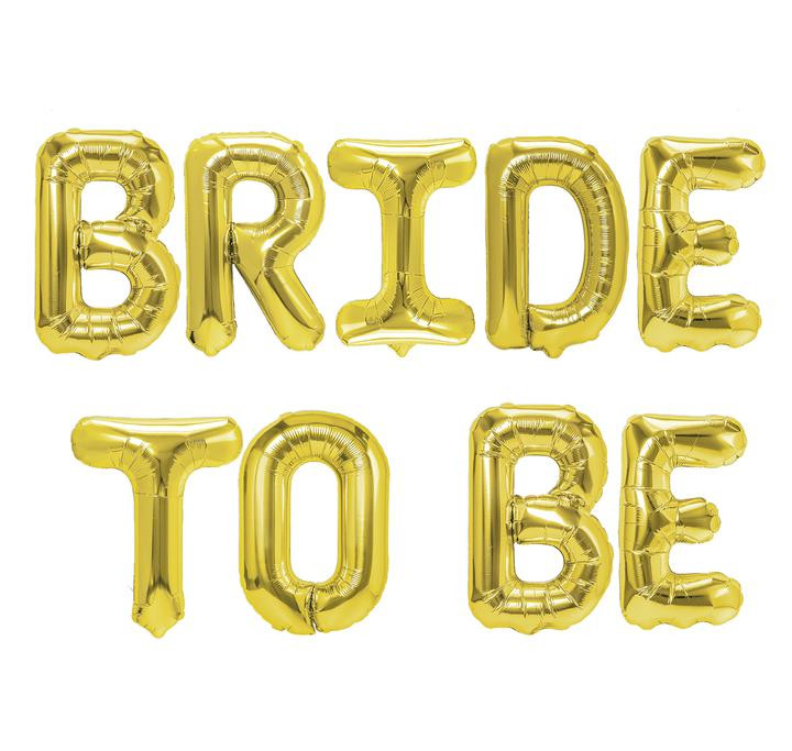 Złoty napis z balonów "Bride to Be"