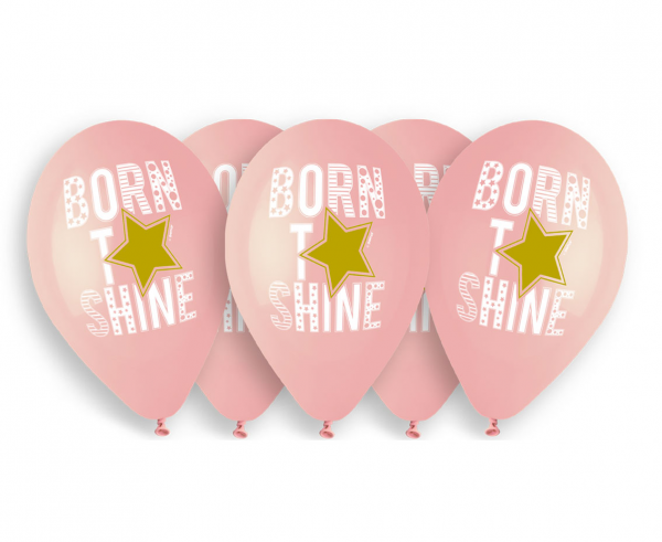 Balony Premium 13" różowe "Born to Shine"