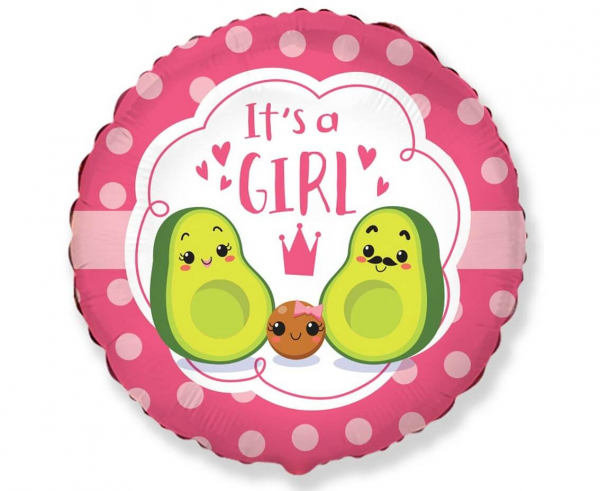 Balon foliowy "It is a Girl Avocado" (niezapakowany)