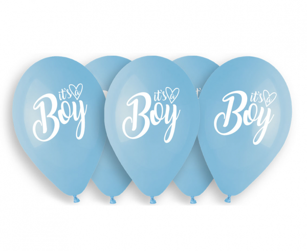 Balony lateksowe 13" niebieskie "It is a Boy"