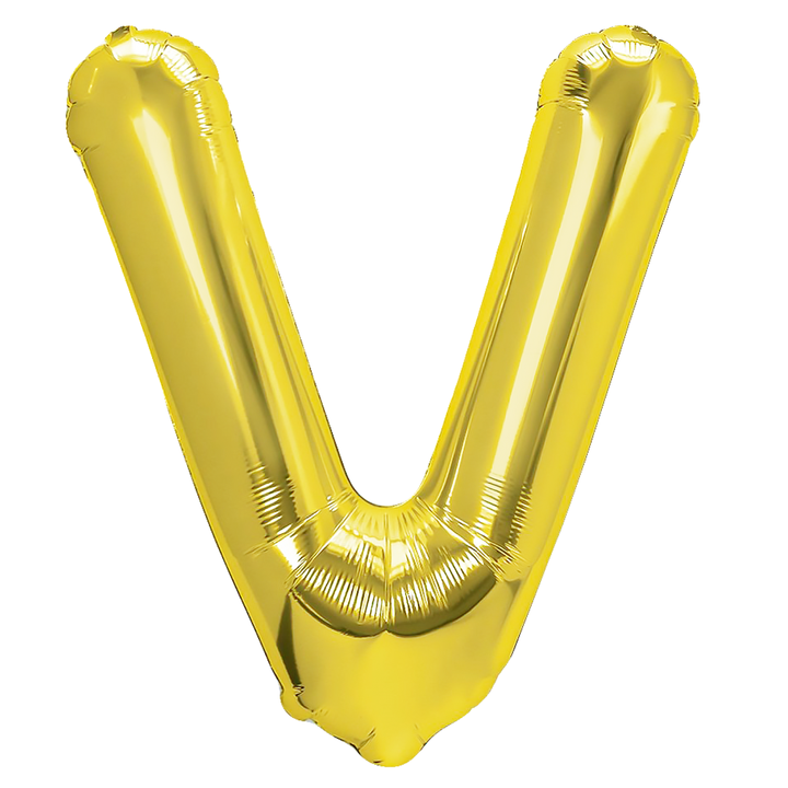 Balon foliowy złota litera V / 40 cm