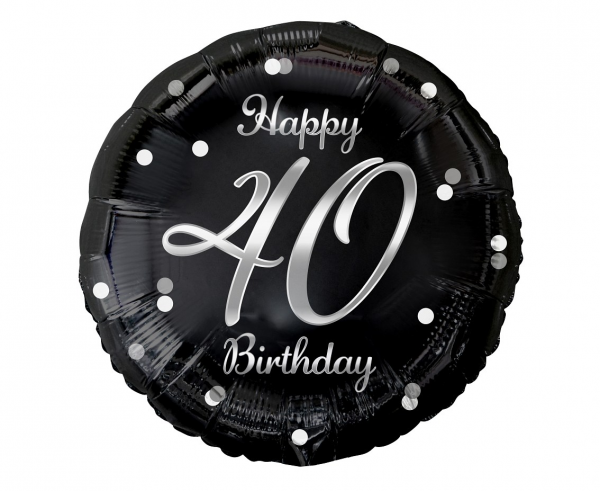 Balon foliowy "Happy 40 Birthday"  / 36 cm
