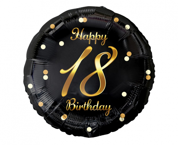 Balon foliowy "Happy 18 Birthday" / 36 cm
