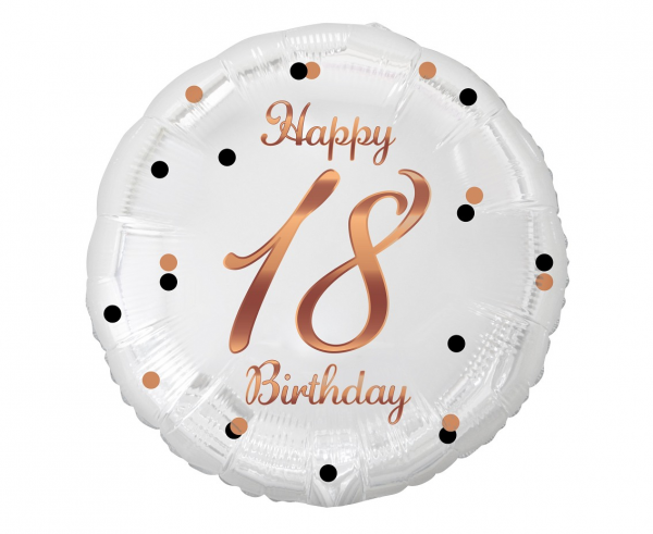 Balon foliowy "Happy 18 Birthday" / 36 cm