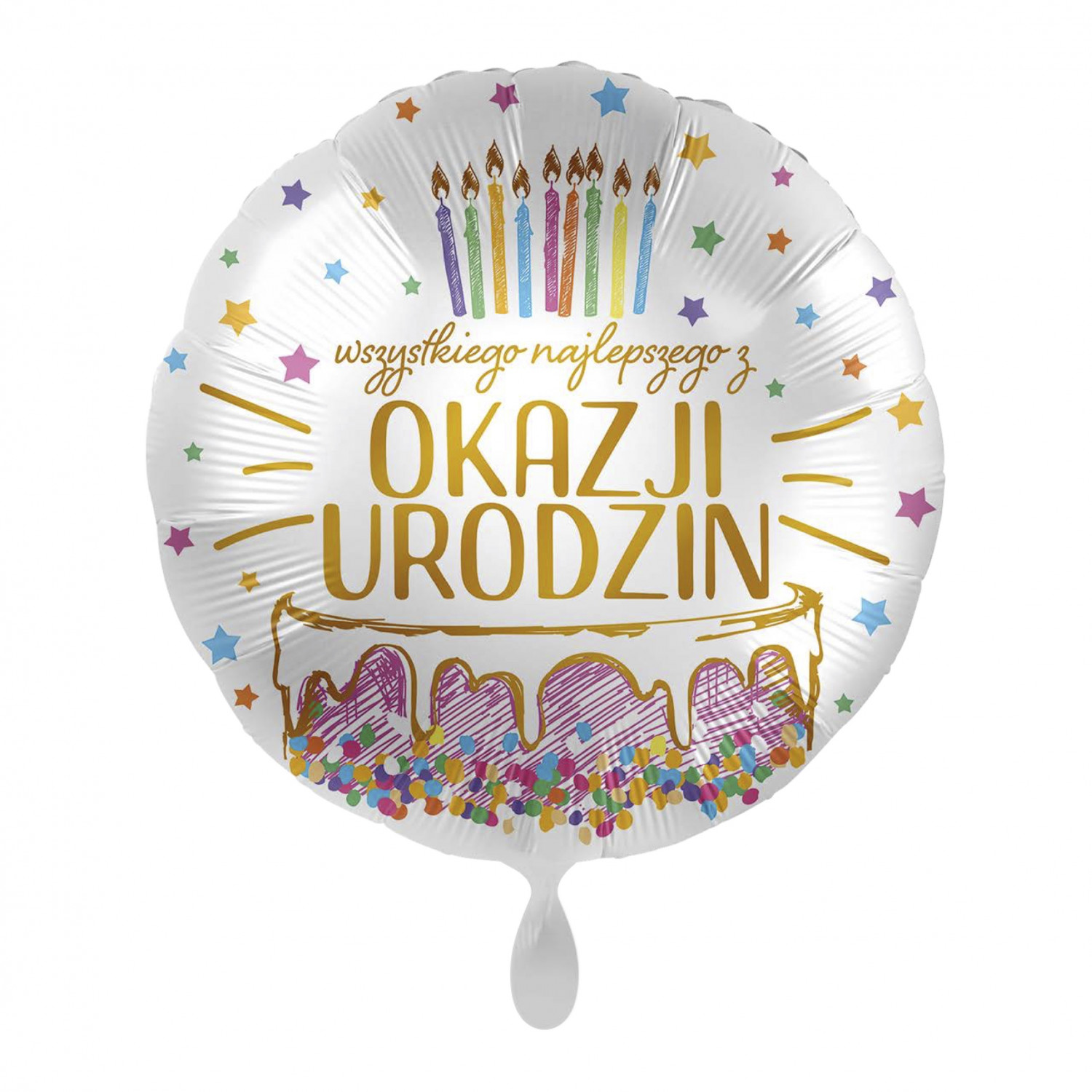 Balon "Wszystkiego najlepszego z okazji Urodzin" / 43 cm