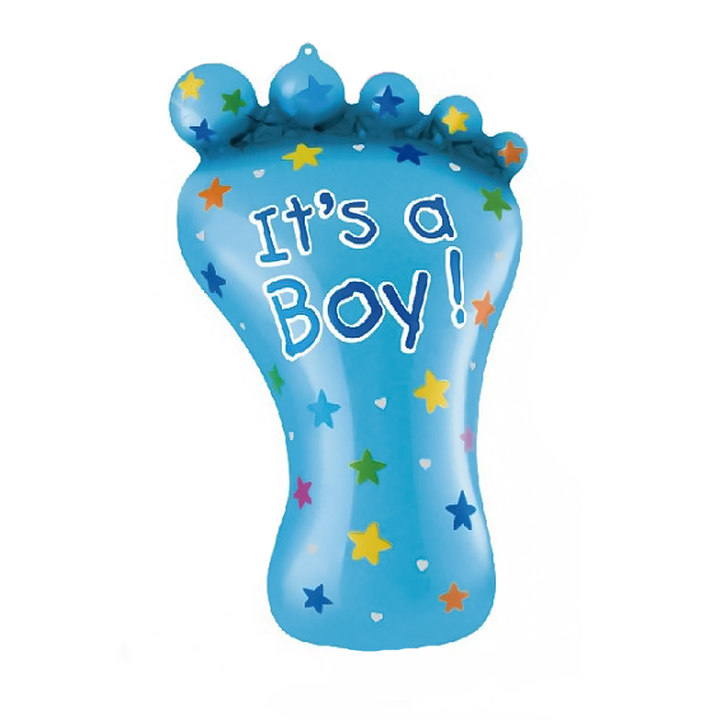 Balon foliowy niebieska stópka "It is a boy" / 45x79 cm