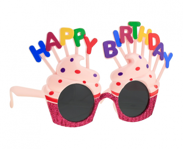 Okulary muffinki "Happy Birthday"