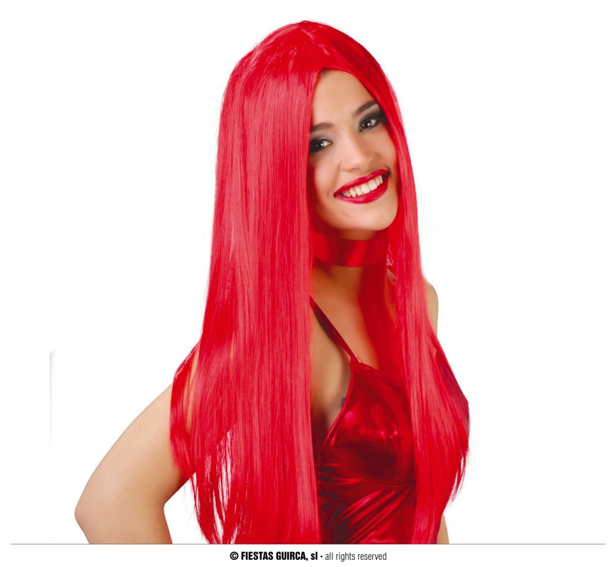 Peruka długie czerwone włosy