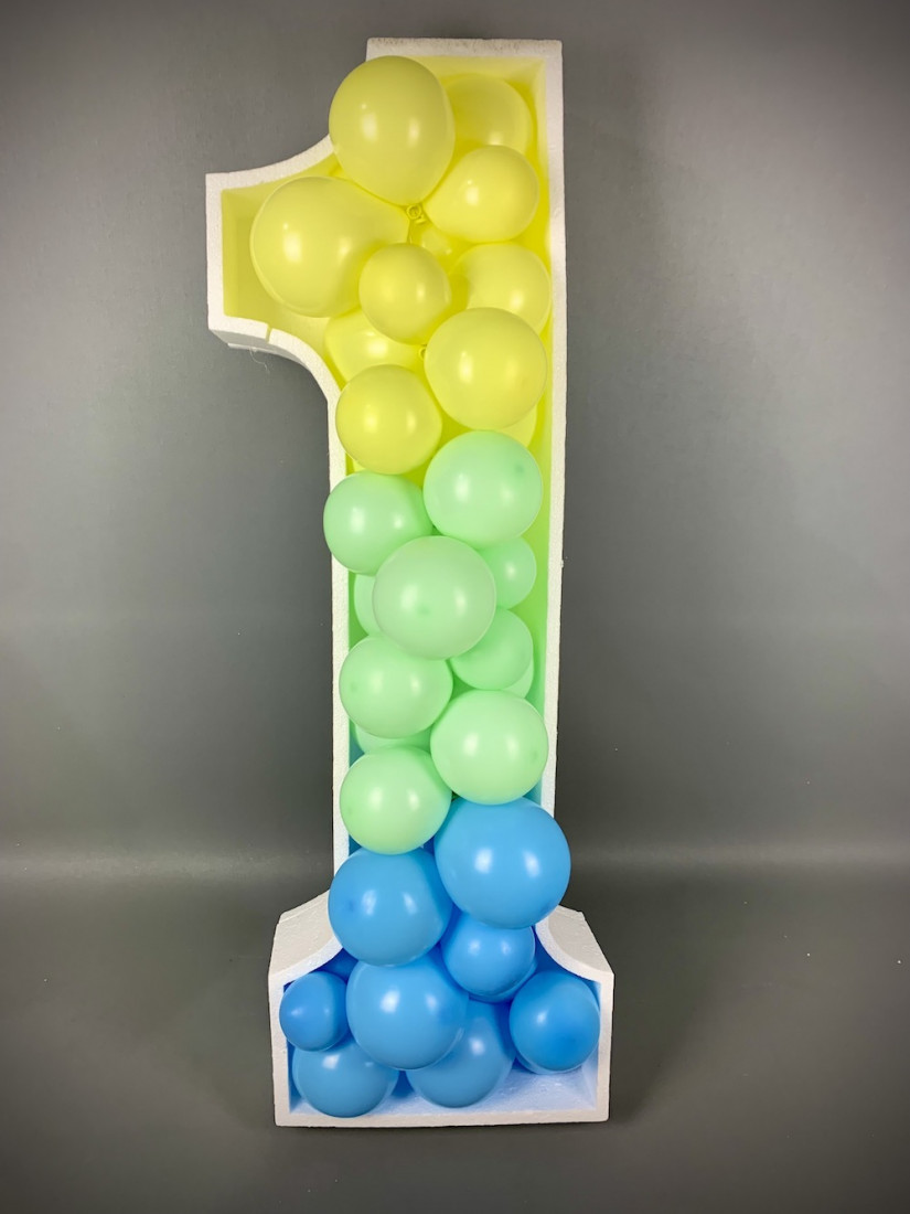 Cyfra szablon do wypełniania balonami "1" wys. 98 cm