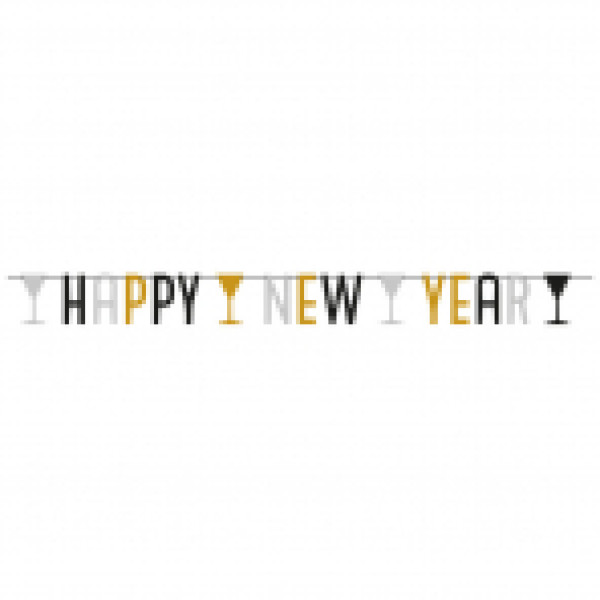 Girlanda "Happy New Year" / 180x15 cm