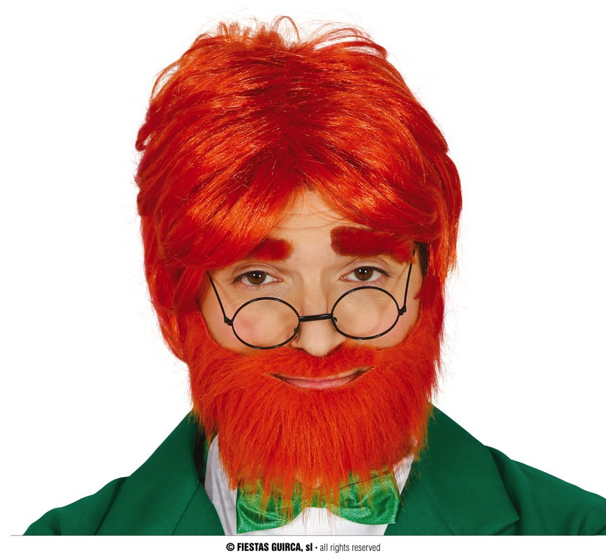 Czerwona peruka z brodą