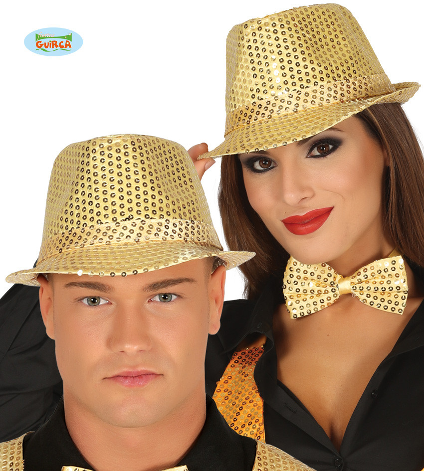 Złoty kapelusz cekinowy