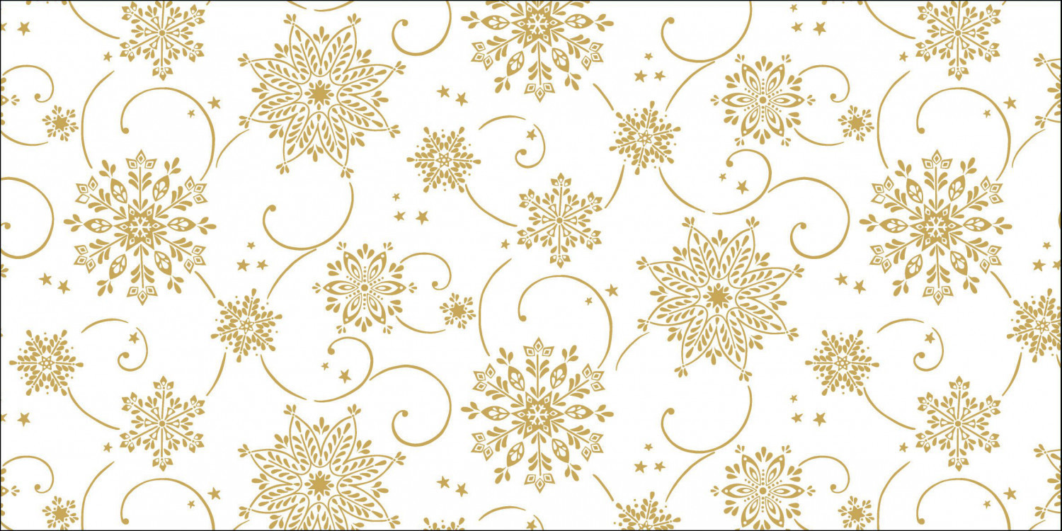 Serwetki flizelinowe wzorzyste "Cristal", biało-złote / 40x40