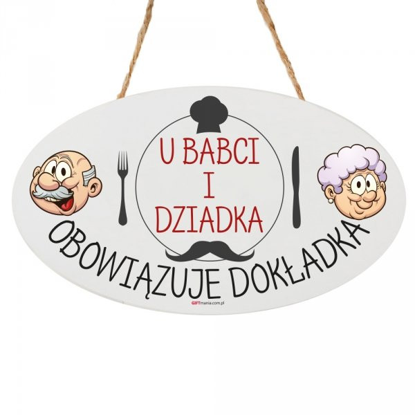 Drewniana tabliczka "U Babci i Dziadka"