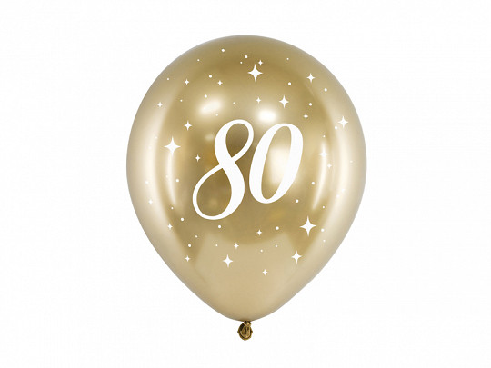 Balony Glossy z nadrukiem na 80 urodziny